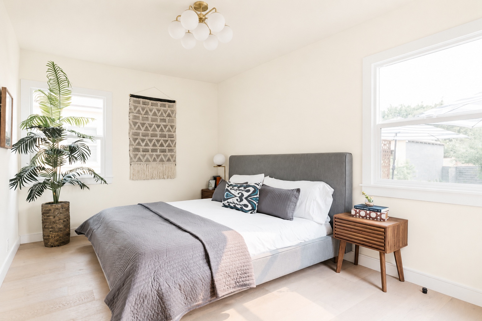 Warm White wall preview in the default room during daylight.
